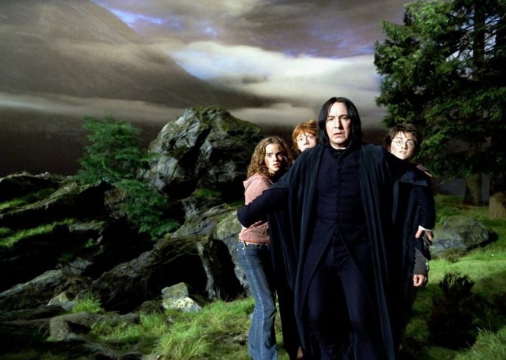 Piton, Harry, Ron e Hermione